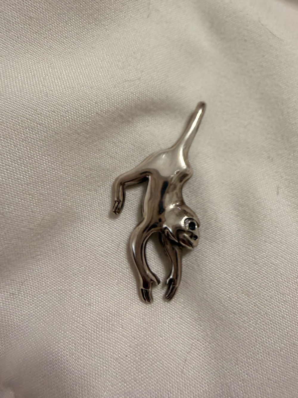 Mignon Faget Animal Crackers Hanging Monkey Sterling Silver Pendant (retired)